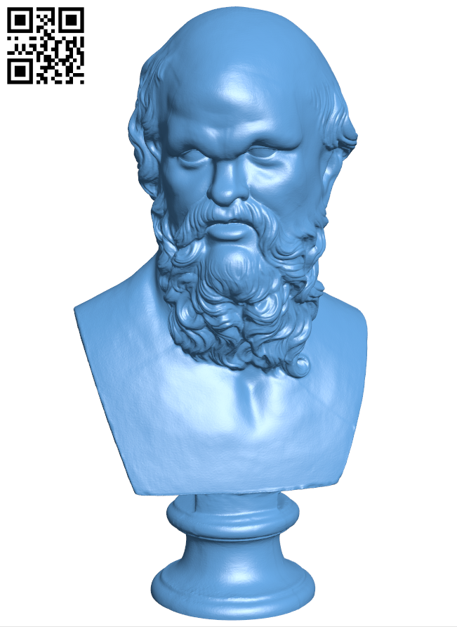 Bust of Socrates H006294 file stl free download 3D Model for CNC and 3d printer