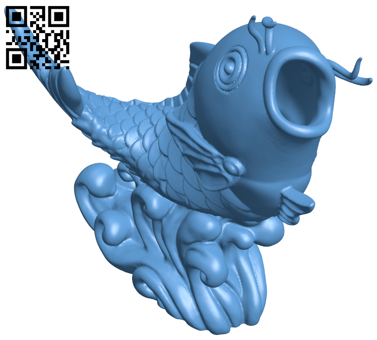 Carp - Fish H006475 file stl free download 3D Model for CNC and 3d printer