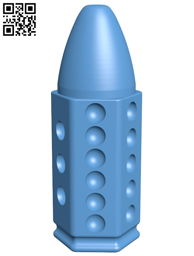 D6 Bullet Dice H005765 file stl free download 3D Model for CNC and 3d printer