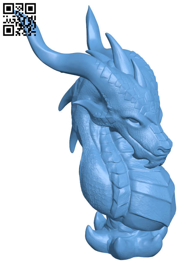 Dragon bust H006365 file stl free download 3D Model for CNC and 3d printer  – Download Stl Files