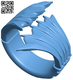 Dragon wings ring H006119 file stl free download 3D Model for CNC and 3d printer