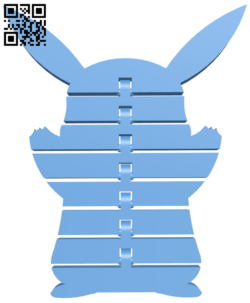 Flexi pikachu pokemon H005877 file stl free download 3D Model for CNC and 3d printer
