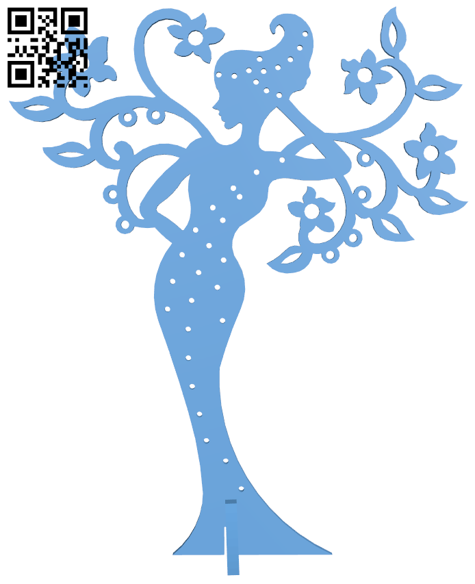 Girl spring - Stand for jewelry H006541 file stl free download 3D Model for CNC and 3d printer