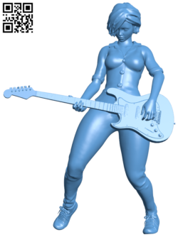 Girl with a guitar H006542 file stl free download 3D Model for CNC and 3d printer