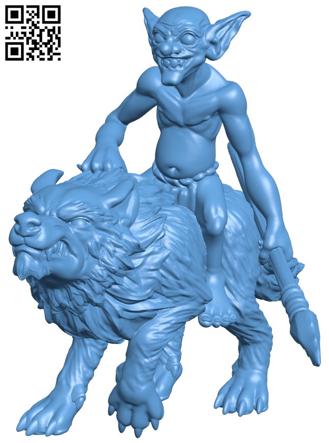 Goblin Wolf Rider H005881 file stl free download 3D Model for CNC and 3d printer