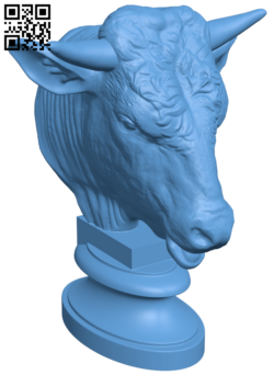Head of a bull H006546 file stl free download 3D Model for CNC and 3d printer