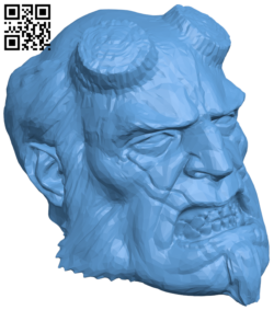 Hellboy head H006378 file stl free download 3D Model for CNC and 3d printer