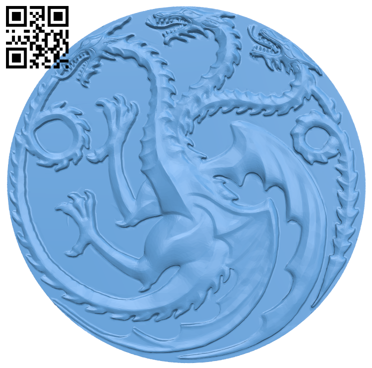 House Targaryen Game of Thrones H005777 file stl free download 3D Model for CNC and 3d printer