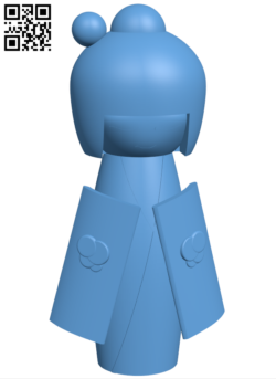 Japanese girl in kimono H006431 file stl free download 3D Model for CNC and 3d printer