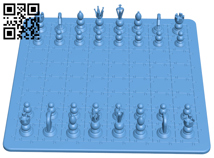 Jigsaw Chess H006133 file stl free download 3D Model for CNC and 3d printer