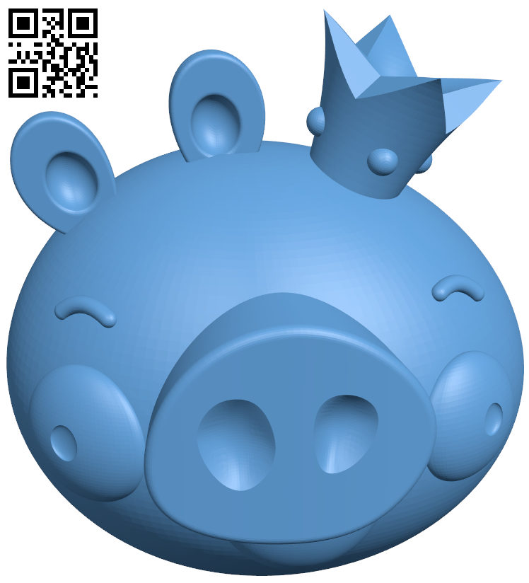 King pig - Angry Birds H006433 file stl free download 3D Model for CNC and 3d printer