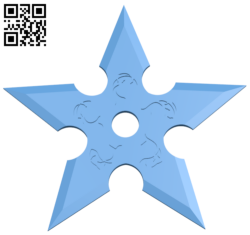 Koi Shuriken – Throwing Star H005781 file stl free download 3D Model for CNC and 3d printer
