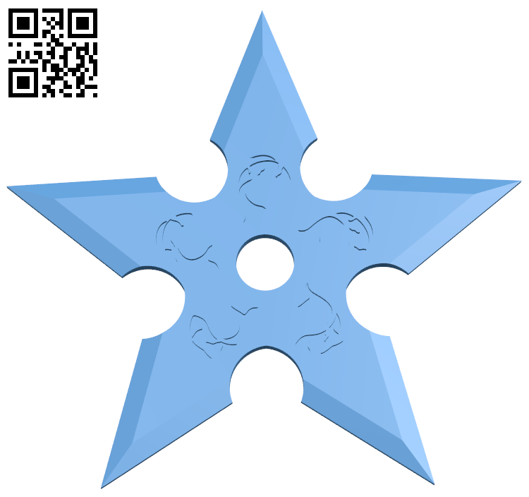 Koi Shuriken - Throwing Star H005781 file stl free download 3D Model for CNC and 3d printer