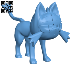 Litten – Pokemon H006015 file stl free download 3D Model for CNC and 3d printer