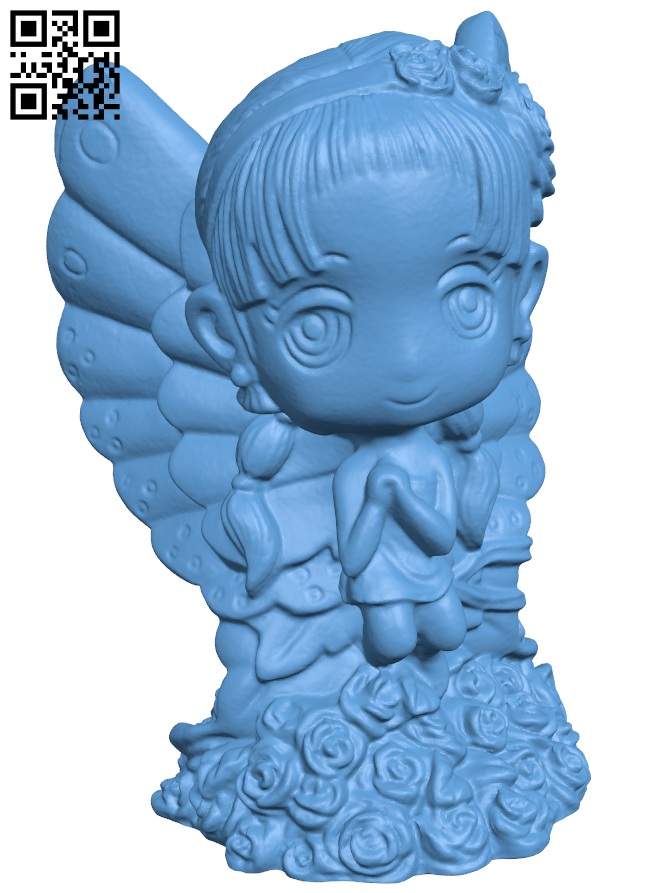 Little girl Archangel H006434 file stl free download 3D Model for CNC and 3d printer