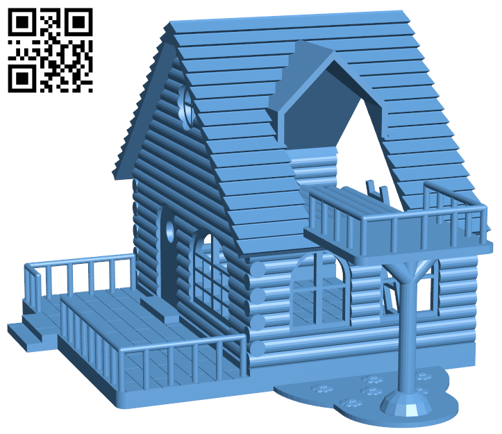 Log cabin H006257 file stl free download 3D Model for CNC and 3d printer