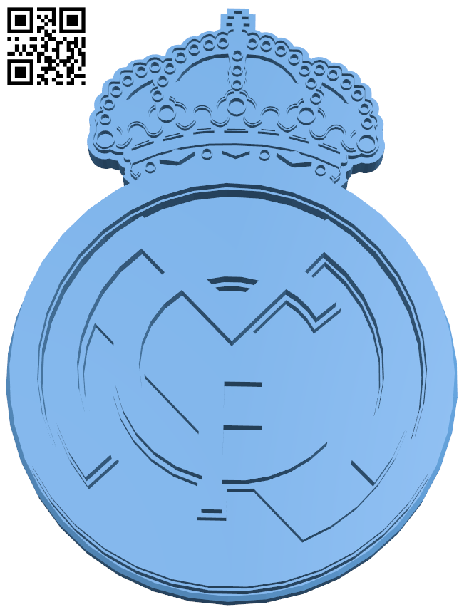 Datei STL Real Madrid Hochdetailliertes Multimaterial-Logo-Schild-Abzeichen  👽・Modell für 3D-Druck zum herunterladen・Cults