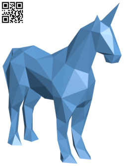 Low Poly Unicorn H006385 file stl free download 3D Model for CNC and 3d printer