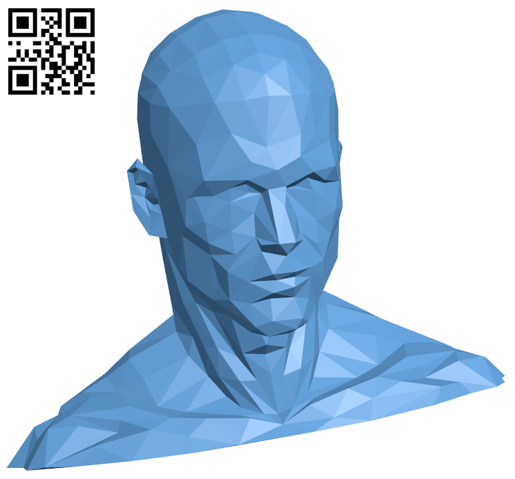 Low poly head H006084 file stl free download 3D Model for CNC and 3d printer