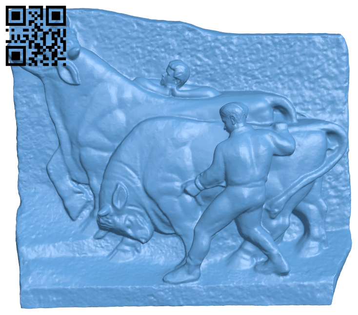 Men with bulls H005898 file stl free download 3D Model for CNC and 3d printer