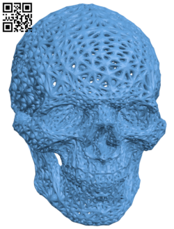 Meshed skull H005956 file stl free download 3D Model for CNC and 3d printer