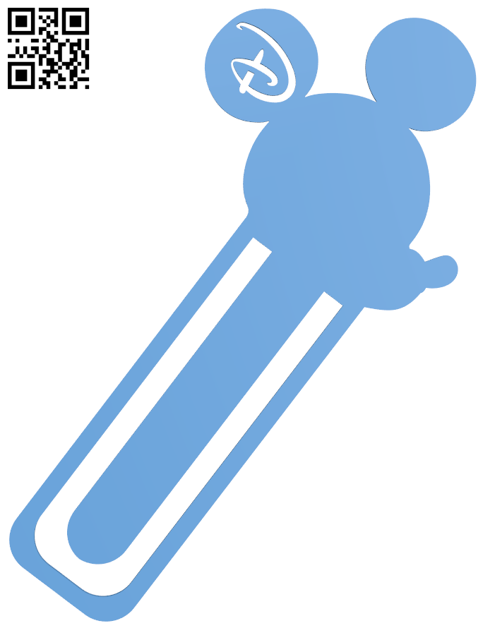 Mickey Mouse Bookmark H006555 file stl free download 3D Model for CNC and 3d printer