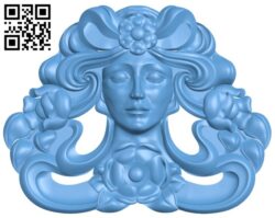 Pattern of girl face T0000393 download free stl files 3d model for CNC wood carving