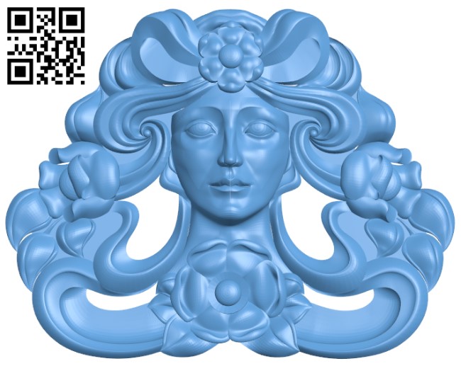 Pattern of girl face T0000393 download free stl files 3d model for CNC wood carving