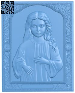 Picture of little girl T0000374 download free stl files 3d model for CNC wood carving