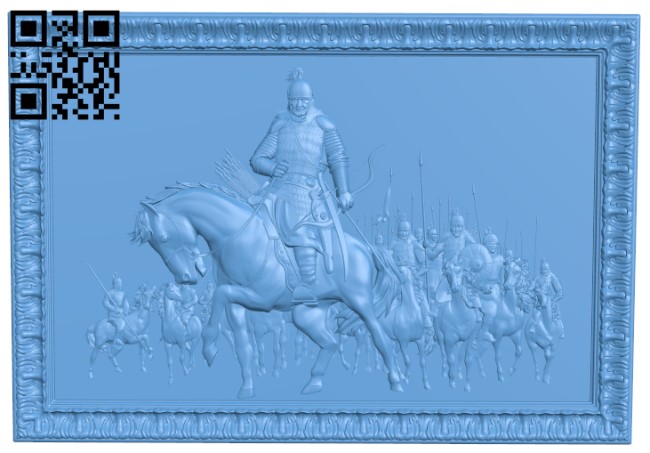Picture of warriors on horseback T0000342 download free stl files 3d model for CNC wood carving