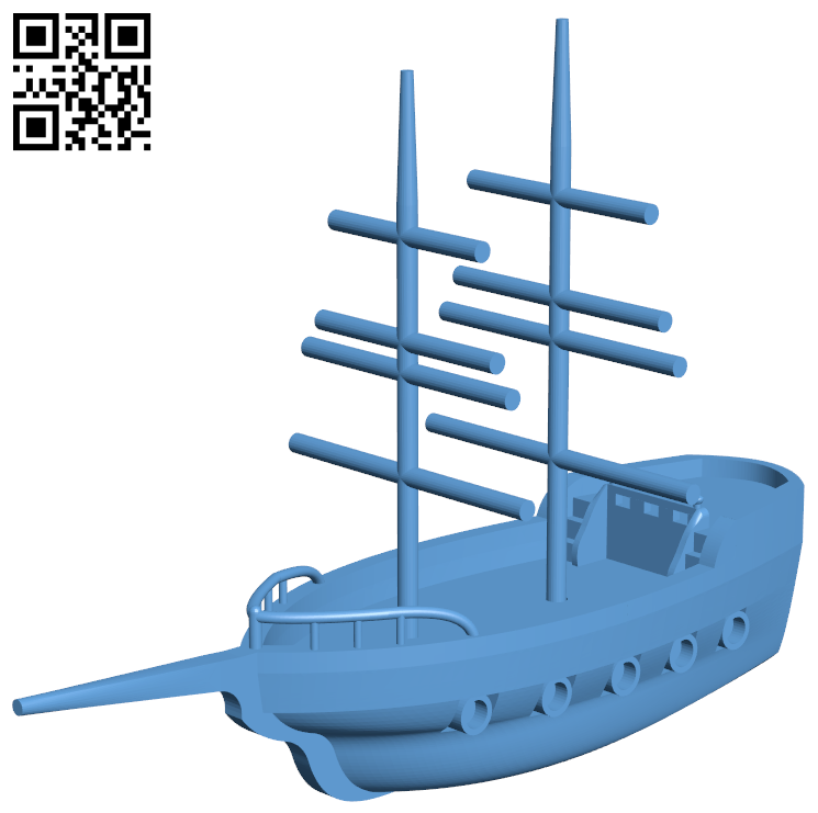 Pirate ship H006558 file stl free download 3D Model for CNC and 3d printer