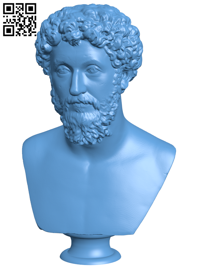 Portrait of Marcus Aurelius H006445 file stl free download 3D Model for CNC and 3d printer