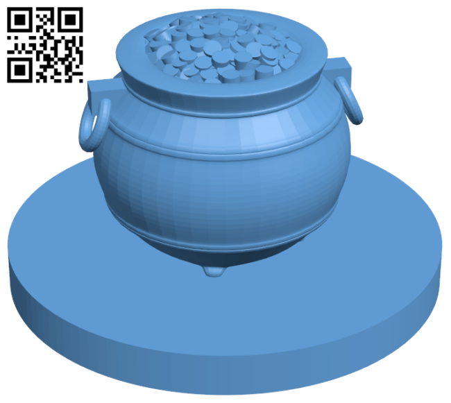 Pot of gold H005909 file stl free download 3D Model for CNC and 3d printer