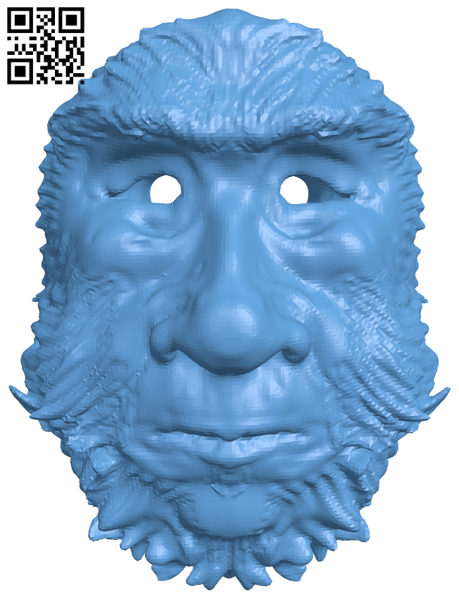 Sasquatch Mask H006331 file stl free download 3D Model for CNC and 3d printer