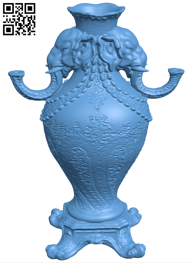 Sevres Elephant Vase H006448 file stl free download 3D Model for CNC and 3d printer