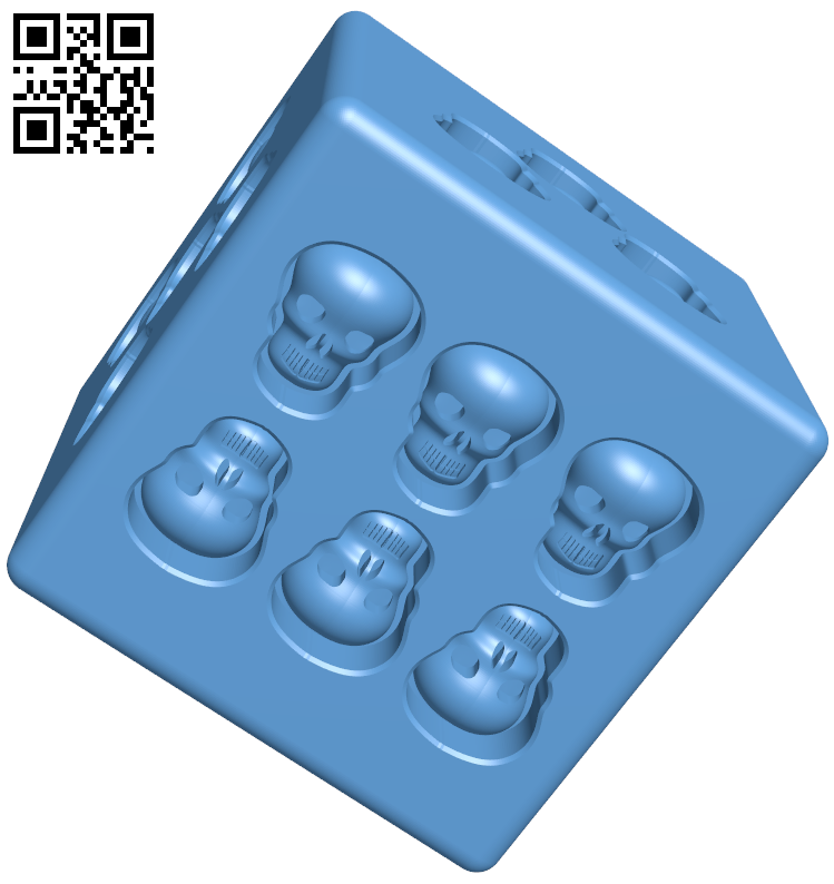 Skull dice H006399 file stl free download 3D Model for CNC and 3d printer