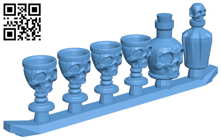 Skull goblets H006208 file stl free download 3D Model for CNC and 3d printer