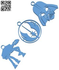 Star Wars Keyring Keychain H006280 file stl free download 3D Model for CNC and 3d printer
