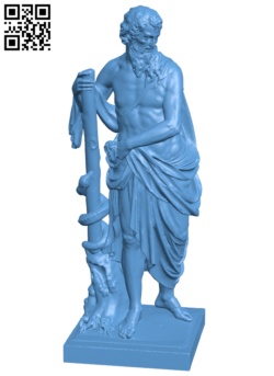 Statue of Asclepius H006098 file stl free download 3D Model for CNC and 3d printer