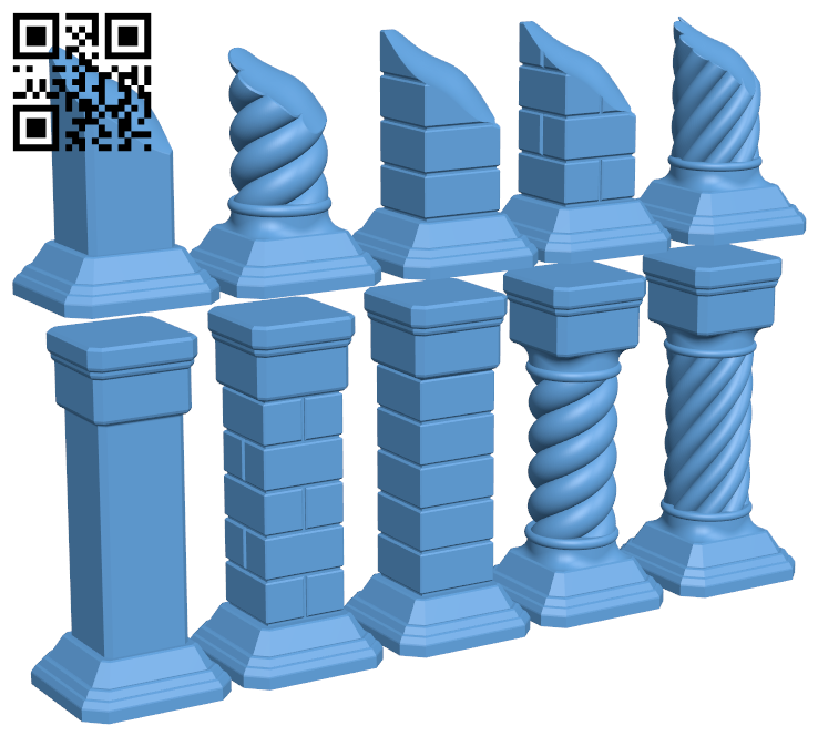 Stone Pillars for Gloomhaven H006400 file stl free download 3D Model for CNC and 3d printer