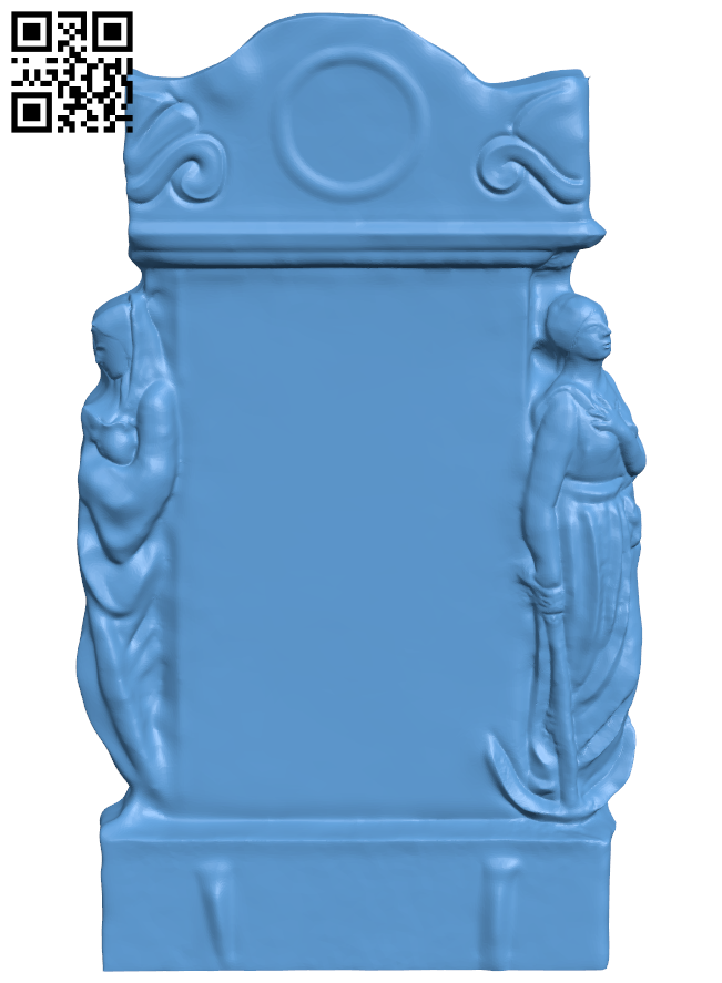 Stone stele with two women H005975 file stl free download 3D Model for CNC and 3d printer