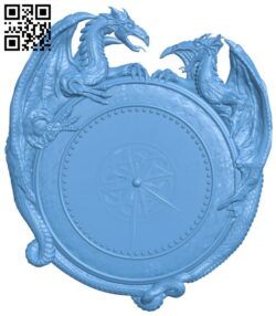 Two dragons wall clock T0000430 download free stl files 3d model for CNC wood carving
