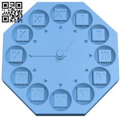 Wall clock H006404 file stl free download 3D Model for CNC and 3d printer