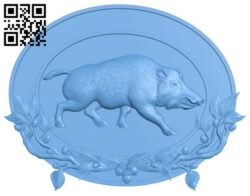 Wild boar painting T0000380 download free stl files 3d model for CNC wood carving