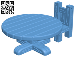Wooden table with chairs H006166 file stl free download 3D Model for CNC and 3d printer