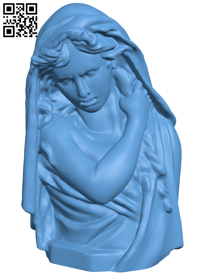 Young girl crying H006586 file stl free download 3D Model for CNC and 3d printer