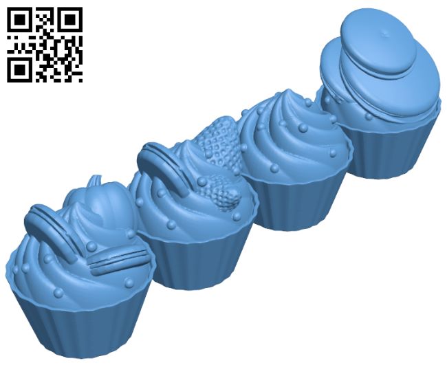 A Collection of Cupcakes H007338 file stl free download 3D Model for CNC and 3d printer