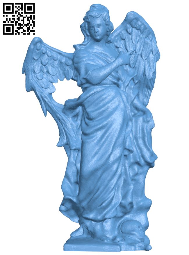 Angel with skull and snake H006922 file stl free download 3D Model for CNC and 3d printer