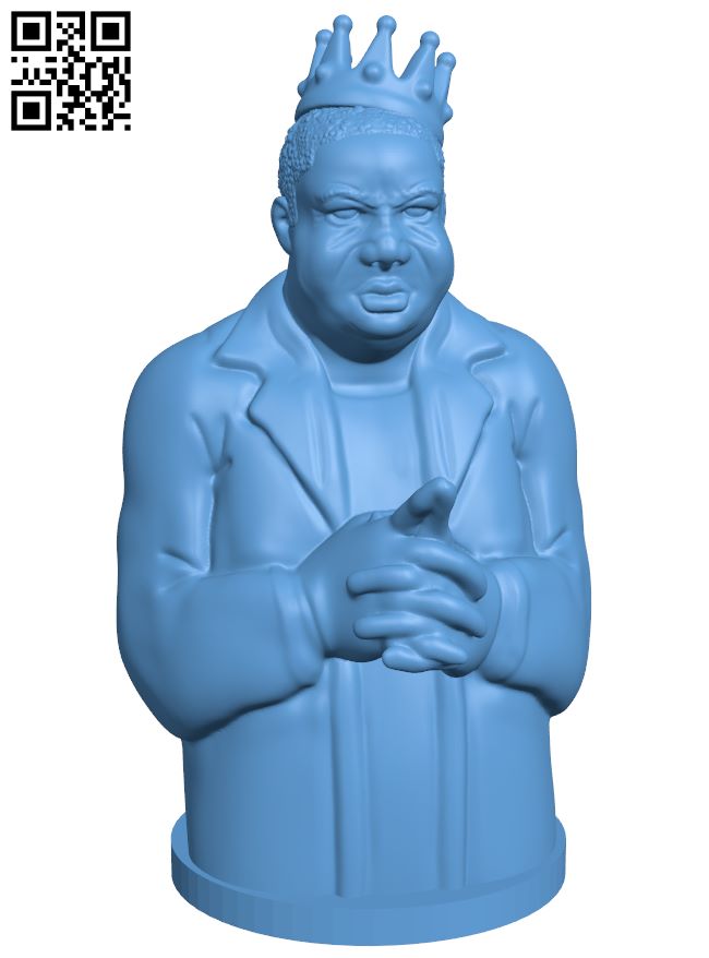 Biggie - The Chess King H007404 file stl free download 3D Model for CNC and 3d printer