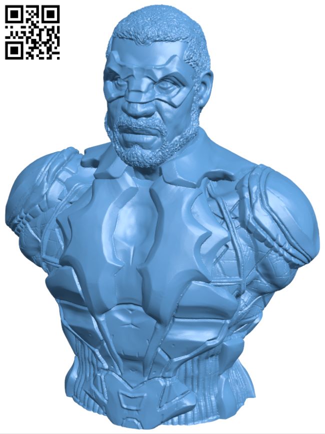 Black Lightning bust H007229 file stl free download 3D Model for CNC and 3d printer